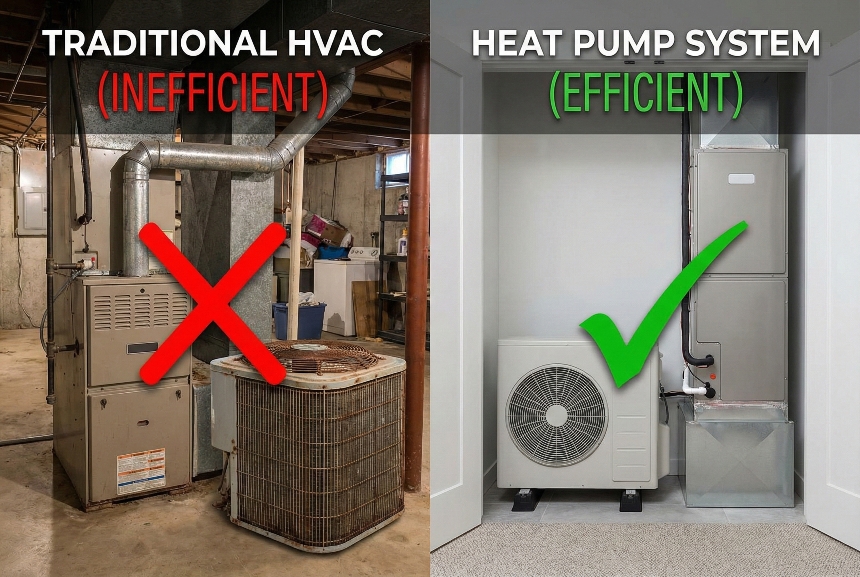 Heat Pumps vs. Traditional HVAC System